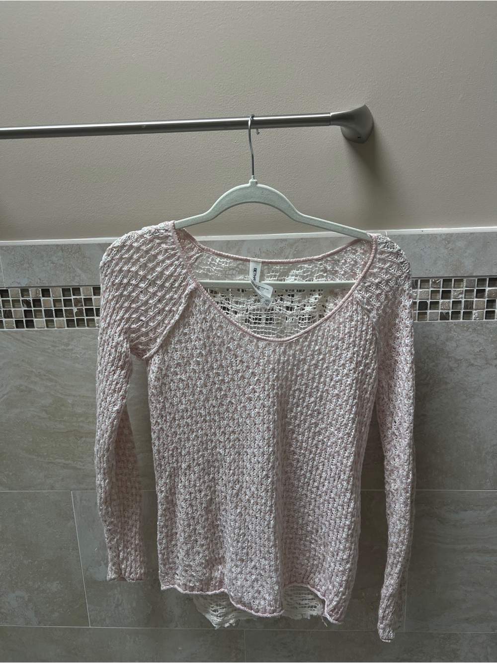 Pink lace/crochet sweater